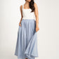 Millie Pinstripe Maxi Skirt In Blue