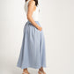 Millie Pinstripe Maxi Skirt In Blue