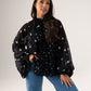 Millie Polka Dot Drape Top In Black