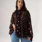 Millie Polka Dot Drape Top In Coffee