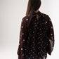Millie Polka Dot Drape Top In Coffee