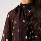 Millie Polka Dot Drape Top In Coffee