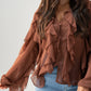 Millie Ruffle Blouse In Coffee