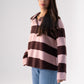 Millie Rugby Top In Coffee & Pink