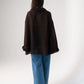 Millie Sheer Ruffle Blouse In Chocolate