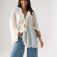Millie Sheer Ruffle Blouse In Cream