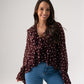 Millie Sheer Polka Dot Top In Wine