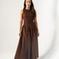 Millie Smock Detail Dress In Coffee