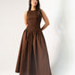 Millie Smock Detail Dress In Coffee