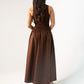 Millie Smock Detail Dress In Coffee