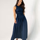 Millie Smock Detail Dress In Navy