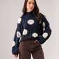 Millie Spotted Jumper In Navy