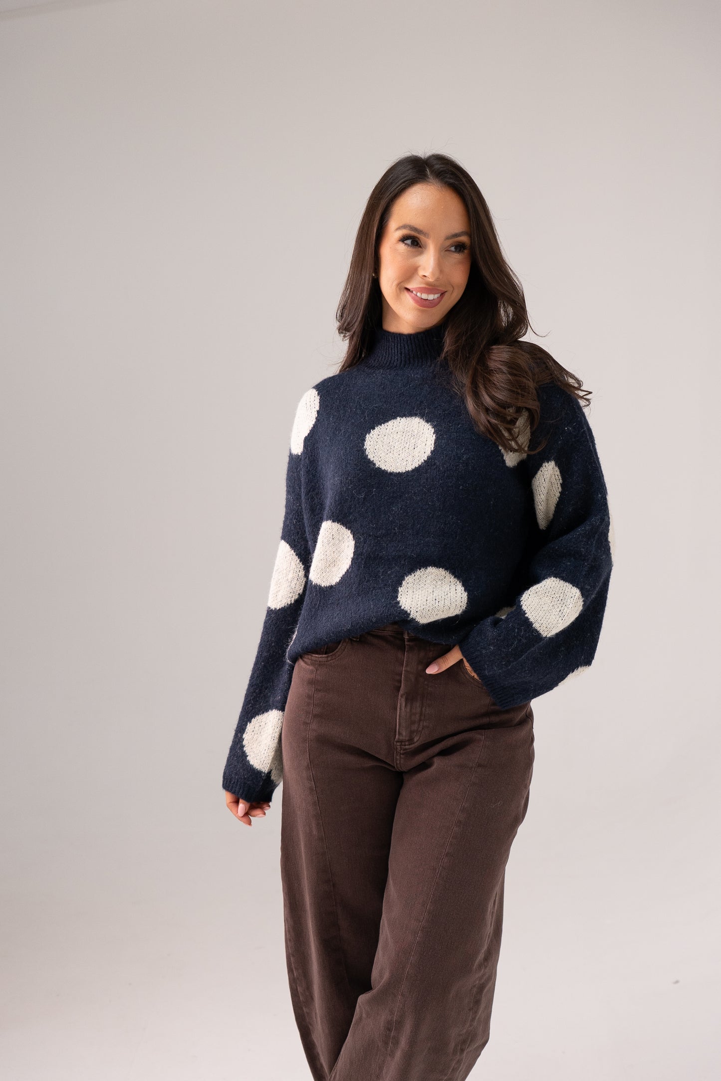 Millie Spotted Jumper In Navy
