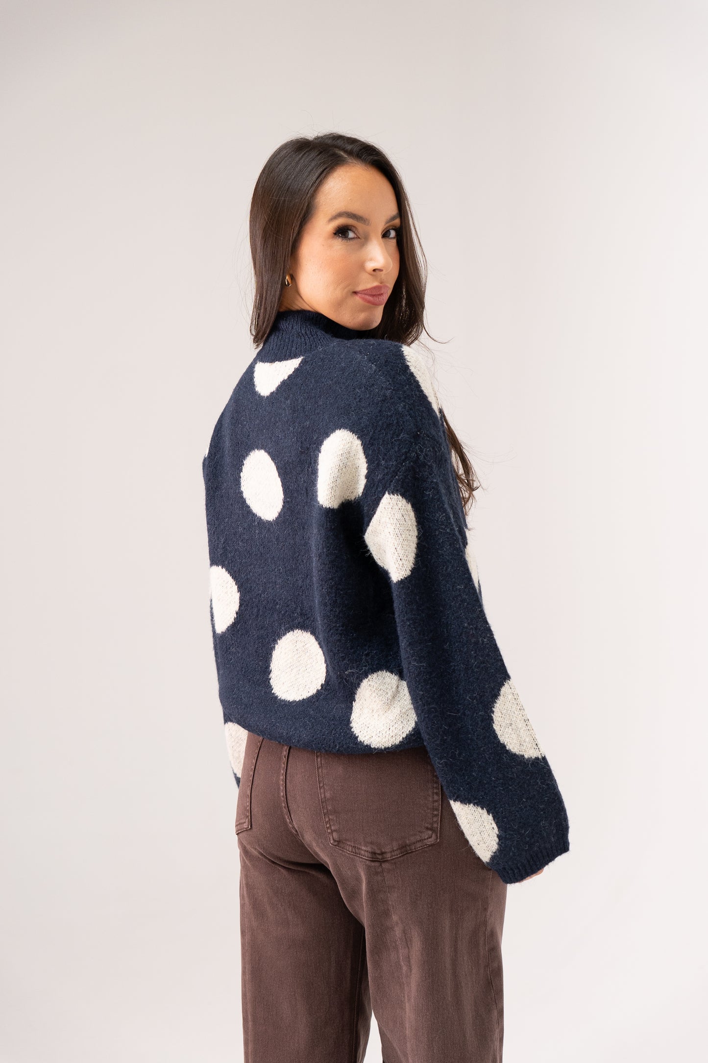 Millie Spotted Jumper In Navy