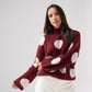 Millie Spotted Jumper In Wine