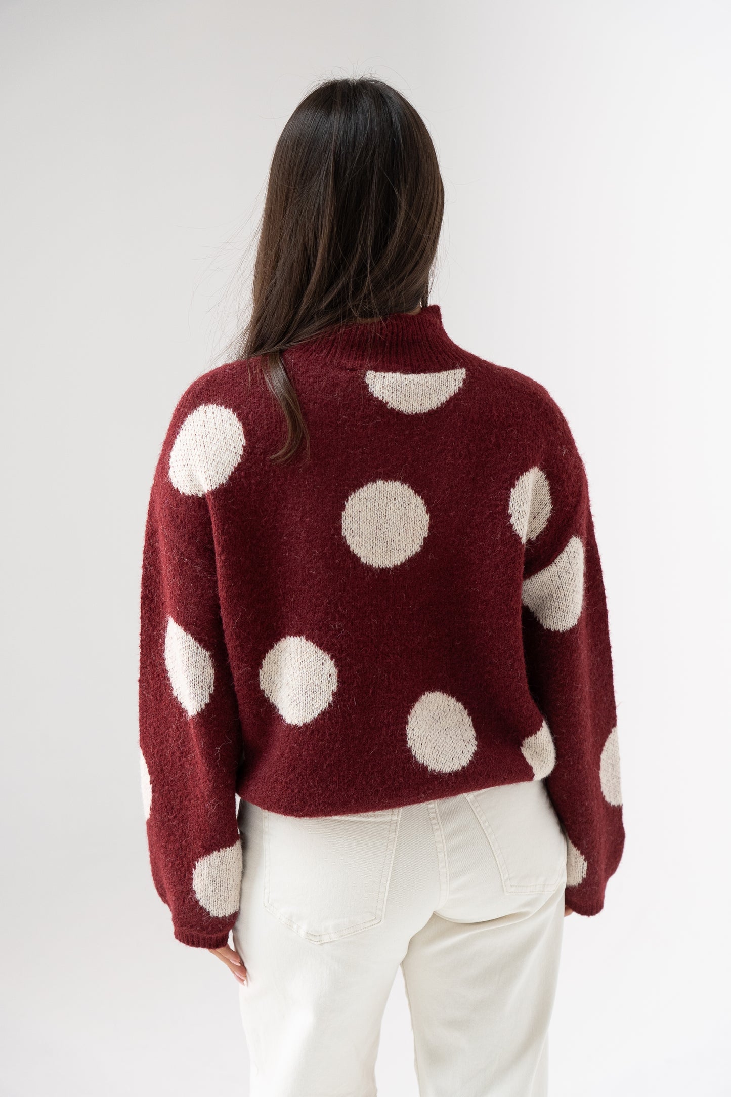 Millie Spotted Jumper In Wine