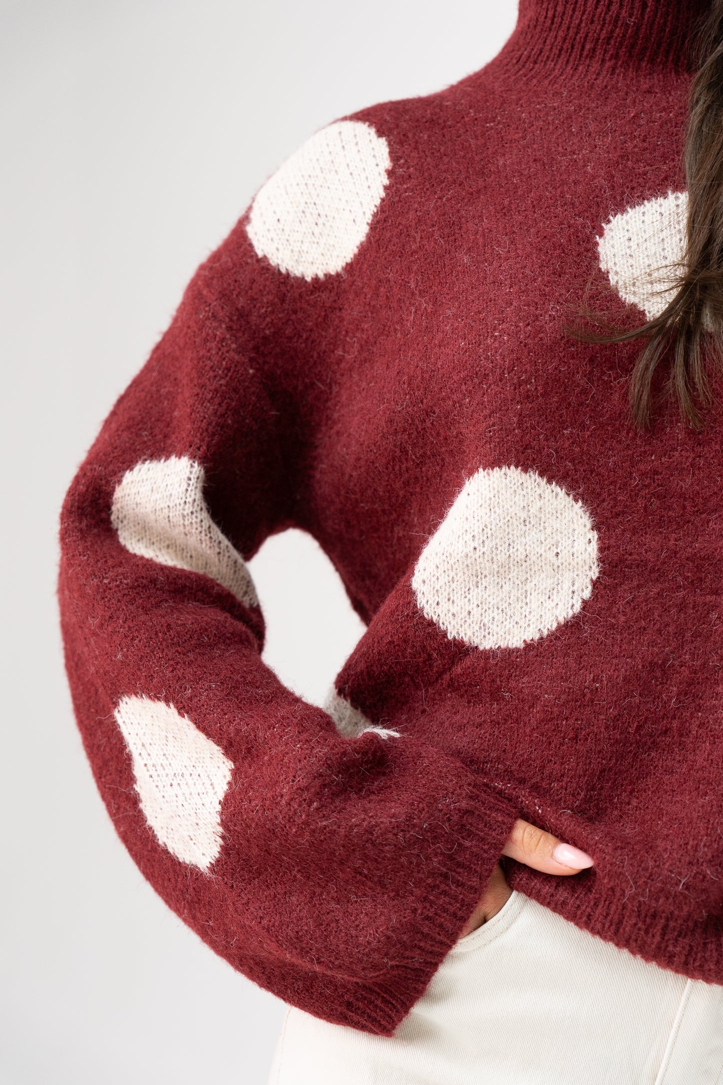 Millie Spotted Jumper In Wine