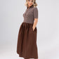 Millie Stripe Contrast Dress In Coffee