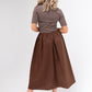 Millie Stripe Contrast Dress In Coffee