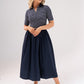 Millie Stripe Contrast Dress In Navy