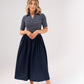 Millie Stripe Contrast Dress In Navy