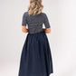 Millie Stripe Contrast Dress In Navy
