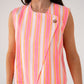 Millie Stripe Waistcoat In Pink Mix