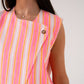 Millie Stripe Waistcoat In Pink Mix