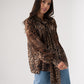 Millie Bow Neck Blouse In Leopard Print