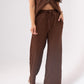 Millie Waffle Texture Trousers In Coffee