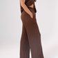 Millie Waffle Texture Trousers In Coffee