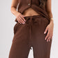 Millie Waffle Texture Trousers In Coffee