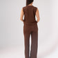 Millie Waffle Texture Waistcoat In Coffee