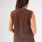 Millie Waffle Texture Waistcoat In Coffee