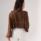 Millie Ruffled Polka Dot Blouse In Coffee