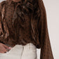 Millie Ruffled Polka Dot Blouse In Coffee