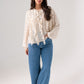 Millie Ruffled Polka Dot Blouse In Cream