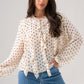 Millie Ruffled Polka Dot Blouse In Cream