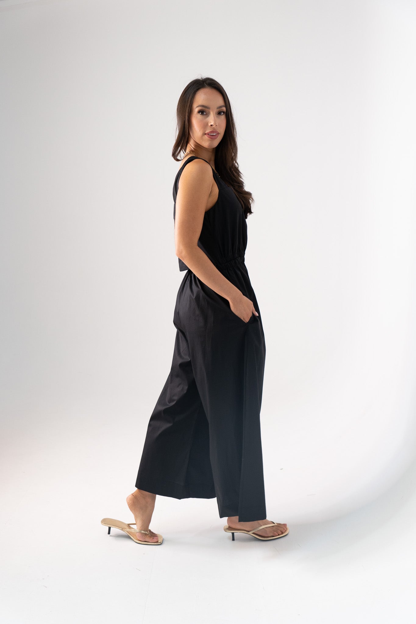 Millie Wide Leg Jumpsuit In Black