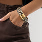 Olive Chunky Bangle In Leopard