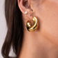 Olive Chunky Hoop Earrings In Gold