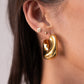 Olive Chunky Hoop Earrings In Gold