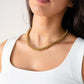 Olive Chunky Linked Necklace In Gold