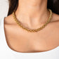 Olive Chunky Linked Necklace In Gold