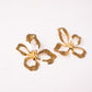 Olive Cut Out Flower Earring In Gold