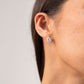 Olive Diamante Stud Earrings In Gold