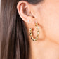 Olive Diamante Twist Hoop Earring In Gold