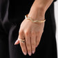 Olive Diamante Wave Bangle In Gold