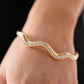 Olive Diamante Wave Bangle In Gold