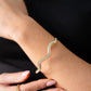 Olive Diamante Wave Bangle In Gold